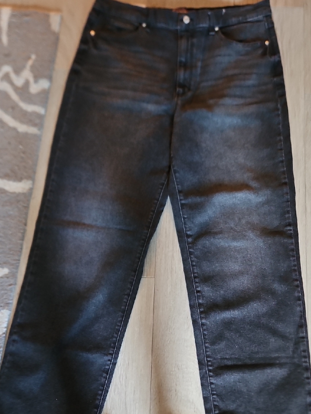 Gloria Vanderbolt Washed Black Straight-Leg Jeans Sz 16